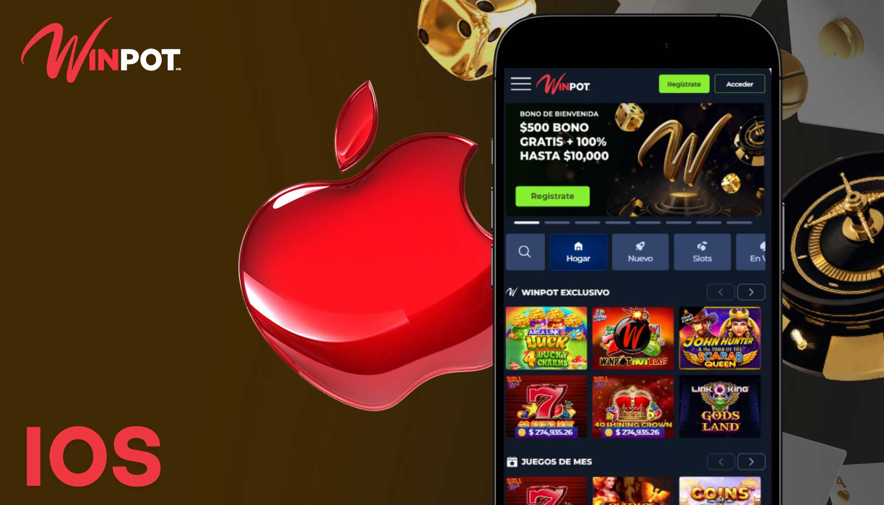 Descargar la aplicaci&oacute;n Winpot Casino para IOS